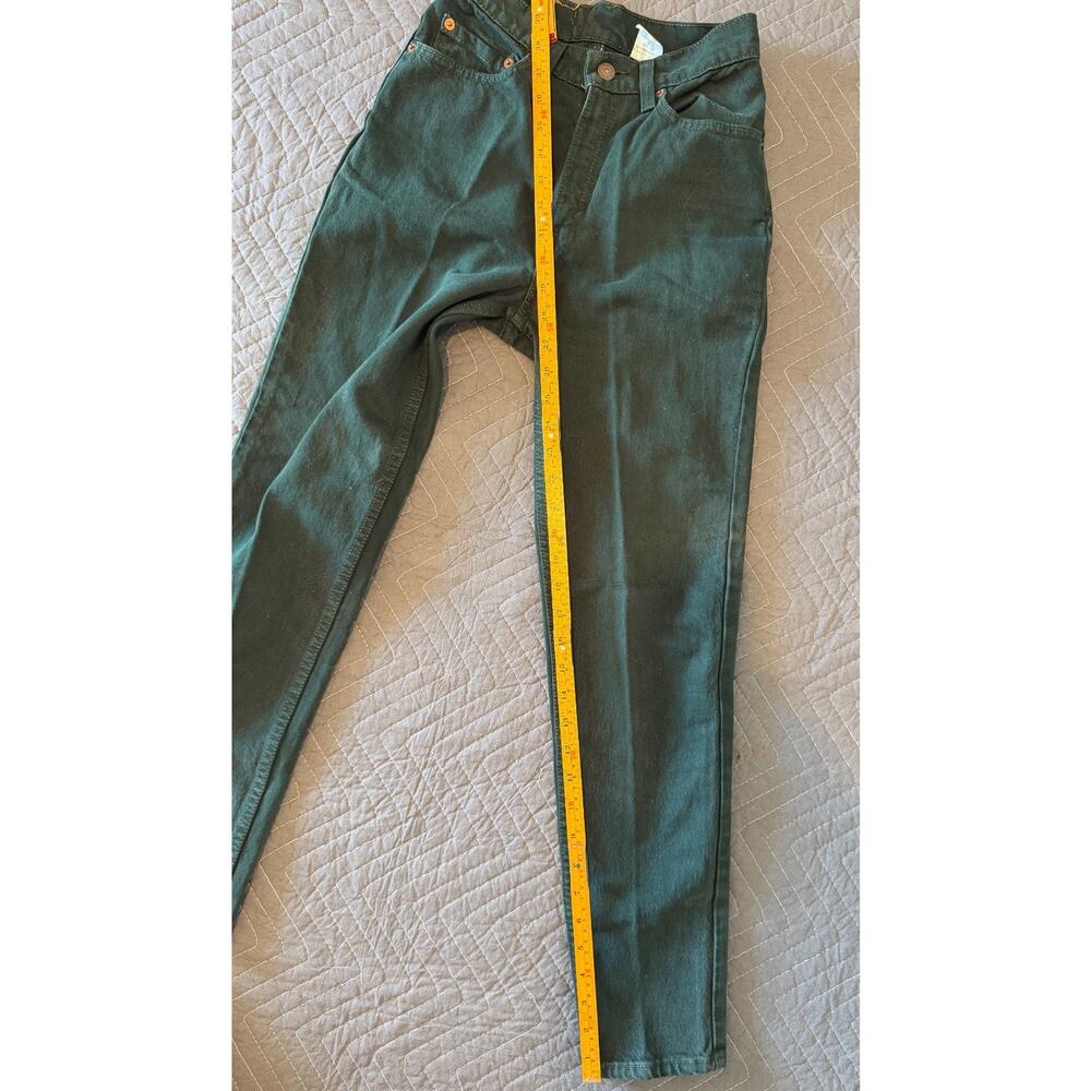 Levi's 512 Slim Fit Straight Leg Jeans Green Women 5 Short 90s VTG Made in USA - Picture 9 of 9
